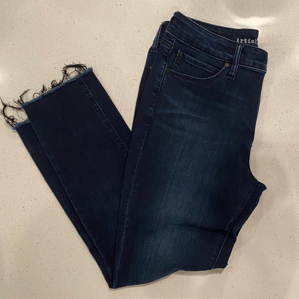 Articles of Society Skinny Blue Jeans, Raw hem